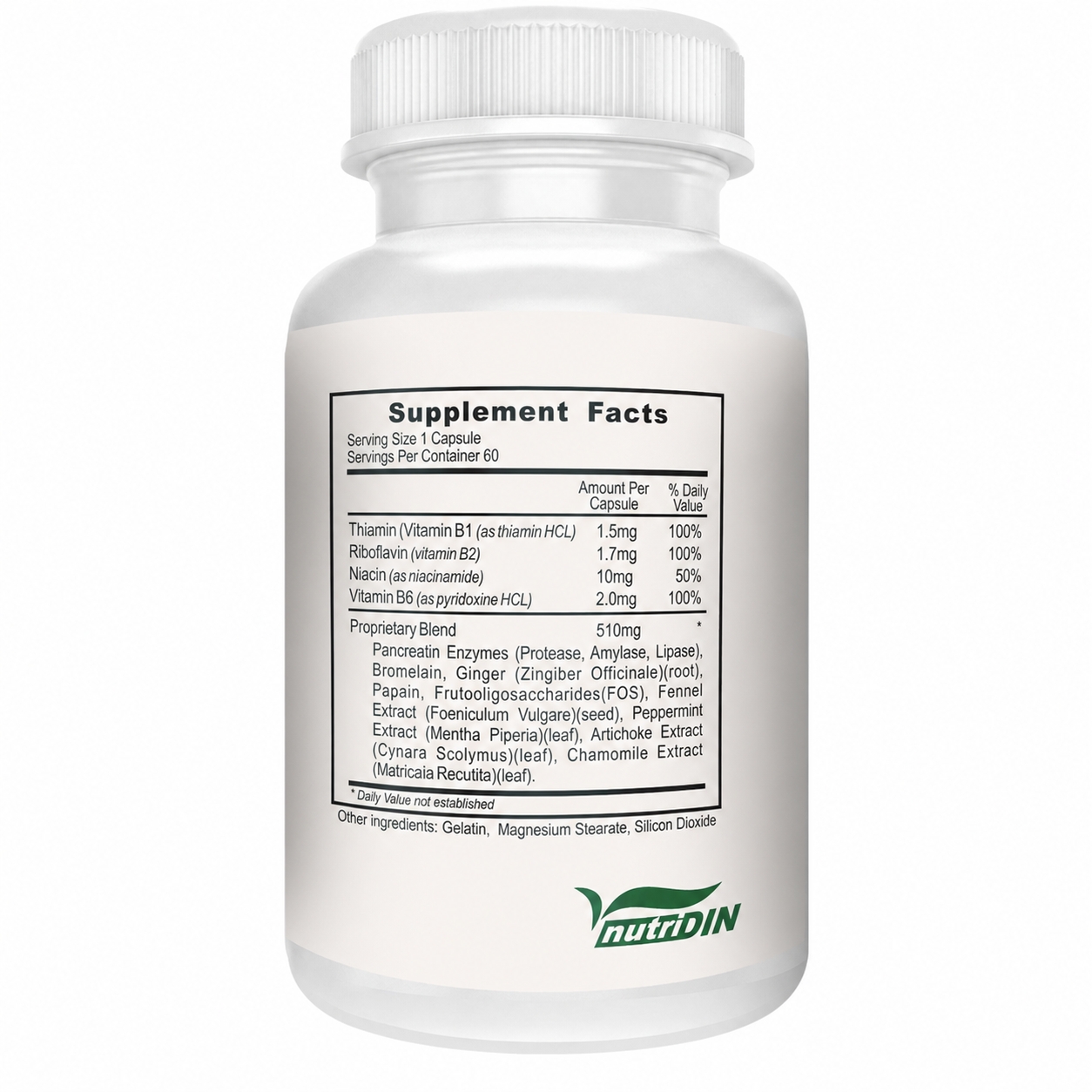 Digestion XS bottle, supplement facts and ingredients